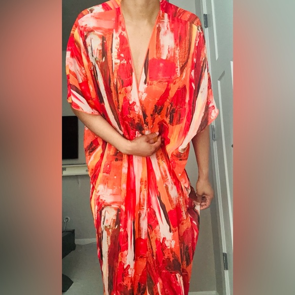 Vibrant Multicolor Print Duster Kimono - Picture 11 of 14